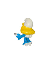 Load image into Gallery viewer, 1981 Peyo Schleich The Smurfs Smurfette With Pencil and Notebook Secretary/ Receptionist White Dress
