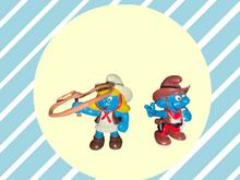 Load image into Gallery viewer, 1981 Peyo Schleich Cowgirl Smurfette with Lasso Figurine
