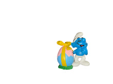 Load image into Gallery viewer, 1984 Peyo Schleich Aplause Wallace Berrie Co The Smurfs Easter Egg With Bow
