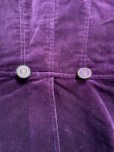 Load image into Gallery viewer, Banana Republic Purple Velvet Blazer with Crown Buttons

