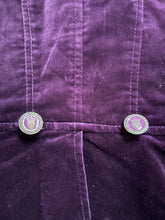 Load image into Gallery viewer, Banana Republic Purple Velvet Blazer with Crown Buttons

