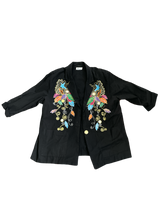 Load image into Gallery viewer, 1980s Joanna Painted Glitter Black Blazer
