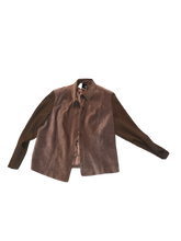 Load image into Gallery viewer, Norton McNaughton Brown Suede Jacket with Sweater Sleeve
