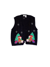 Load image into Gallery viewer, Bobbie Brooks Women Beaded Black Christmas Sweater
