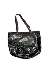 Load image into Gallery viewer, GUESS Paten-leather Rhinestone Black and Purple Shoulder Bag
