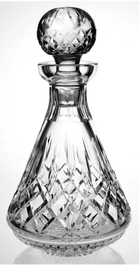 WATERFORD CRYSTAL Roly Poly Decanter & Stopper Lismore